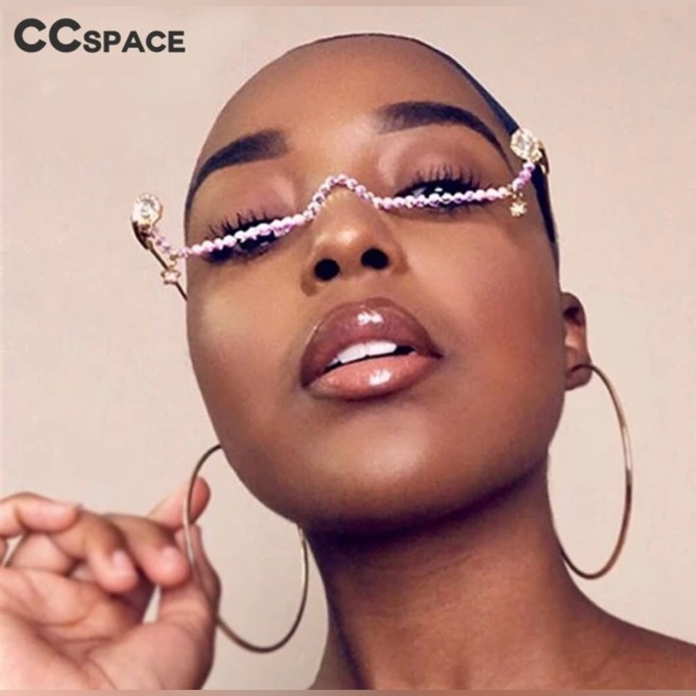 New Rhinestone Wire Frame Glasses